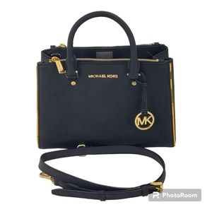 Michael Kors Black Sutton Saffiano Leather Bag Purse LIKE NEW with COA Certified